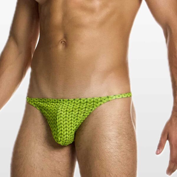 Modus Vivendi muške string gaće – jarko zeleni print