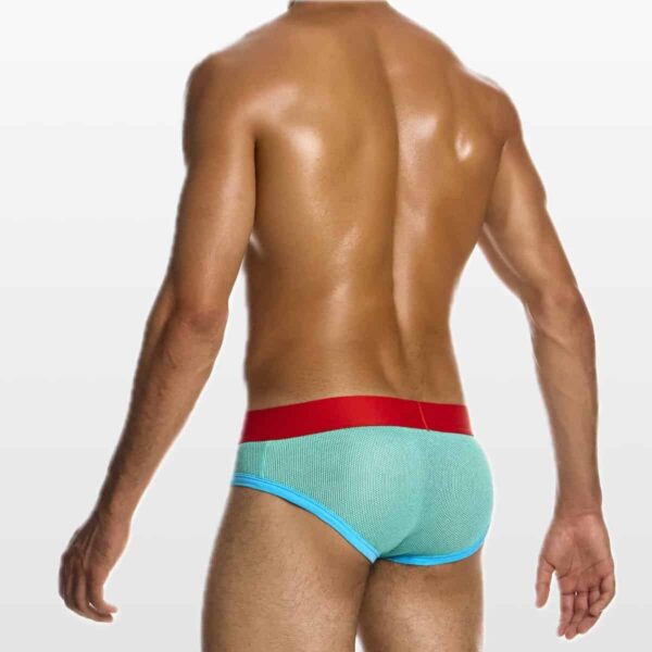 05514-mint-(2) Modus Vivendi muške slip gaće u mint boji sa crvenim pojasom