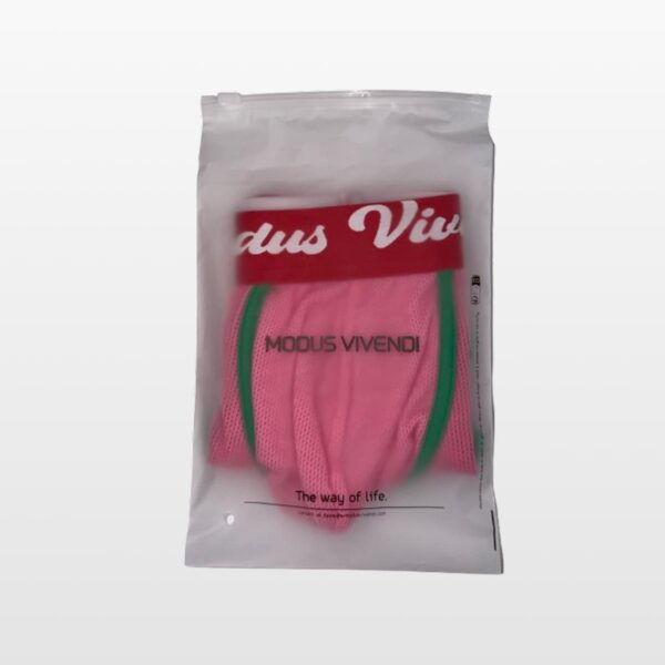05514r-3 Modus Vivendi muške slip gaće u roze boji sa crvenim pojasom
